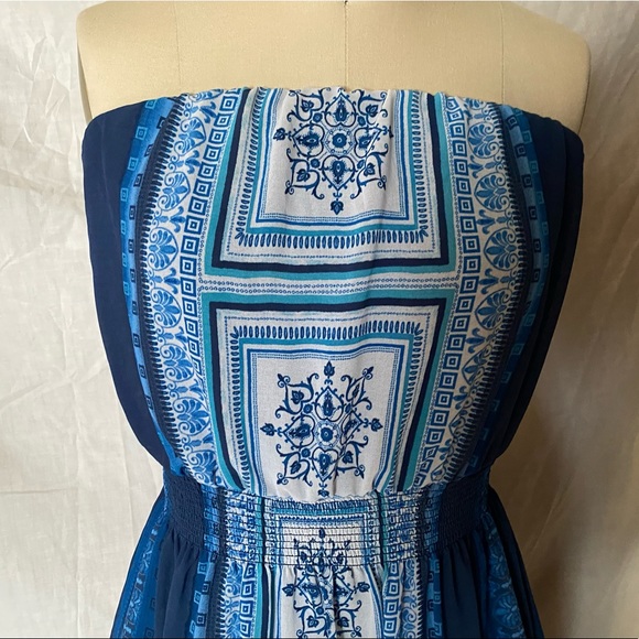 Maurices Strapless Blue Maxi Dress size S - Picture 4 of 8